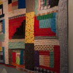 Angled photo of colorful quilt