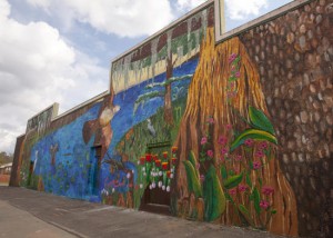 The 2012 Seven Days of Opening Nights mural painted on a 2,300-square-foot mural wall.