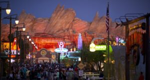 CARS LAND -- The new 12-acre Cars Land and its three new family attractions at Disney California Adventure park immerses guests in the thrilling world of the Disney•Pixar blockbuster “Cars” film franchise as they step into the town of Radiator Springs. (Matt Stroshane/Disneyland Resort)
