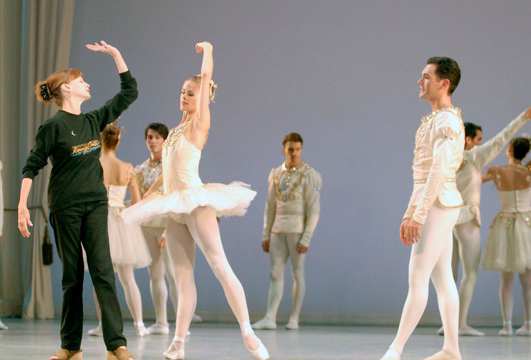 Suzanne Farrell leading a rehearsal of George Balanchine’s “Diamonds” in 2011. Credit Linda Spillers for The New York Times