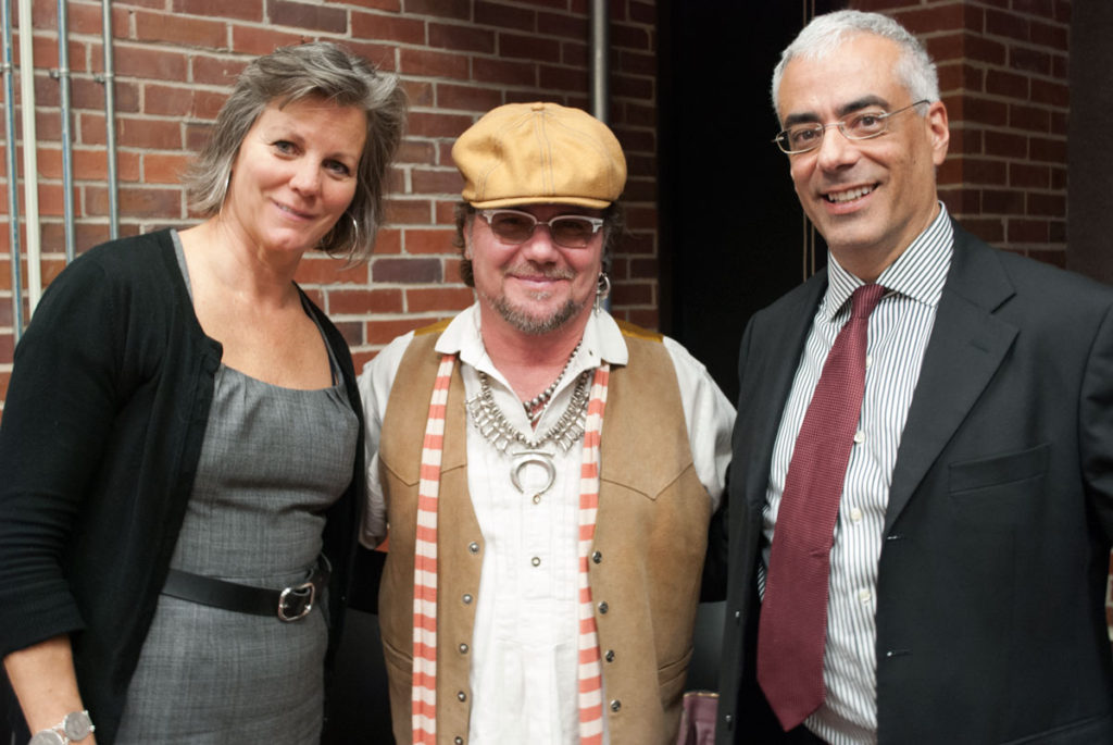 (left to right) Carolyn Henne, Department of Art Chair and Associate Dean; Zsolt Hormay, Vice President of Creative at Walt Disney Imagineering; Peter Weishar, Dean of College of Fine Arts.