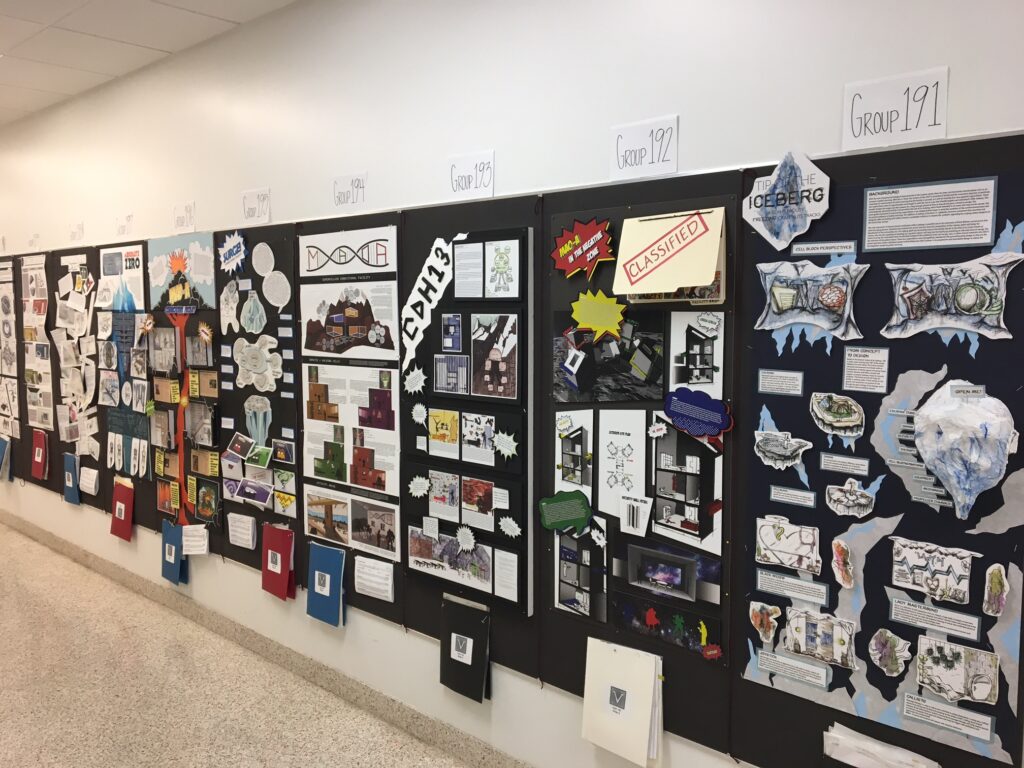 Student work on display in the William Johnston Building, North Hallway, First Floor.