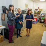9 / 12 Second Lady Karen Pence (right) tours the FSU art therapy program with First Lady of Florida Ann Scott (middle) at the launch of her new initiative, Art Therapy: Healing with the HeART on Wednesday, Oct. 18, at Florida State University. (FSU Photography Services)