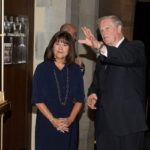 Second Lady Karen Pence with President John Thrasher at the announcement of her new initiative, Art Therapy: Healing with the HeART on Wednesday, Oct. 18, at Florida State University. (FSU Photography Services)