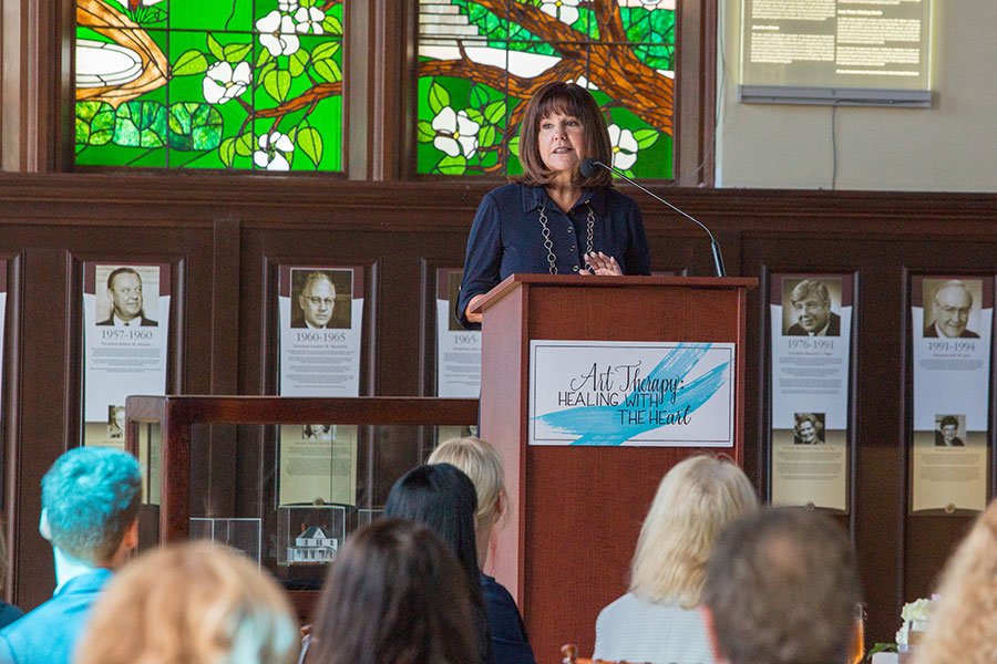 Second Lady Karen Pence announces her new initiative, Art Therapy: Healing with the HeART on Wednesday, Oct. 18, at Florida State University. (FSU Photography Services)