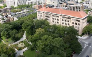 Aerial view of the Newberry and Washington Square Park