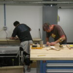 students working in furniture lab
