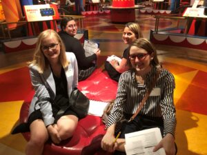 Maggie Richey, Annie Booth, Debbie Gerardi, and Kallie Turner in Tibbals Learning Center, The Ringling