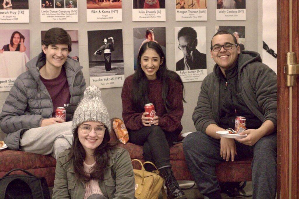 associate dean shamp with students