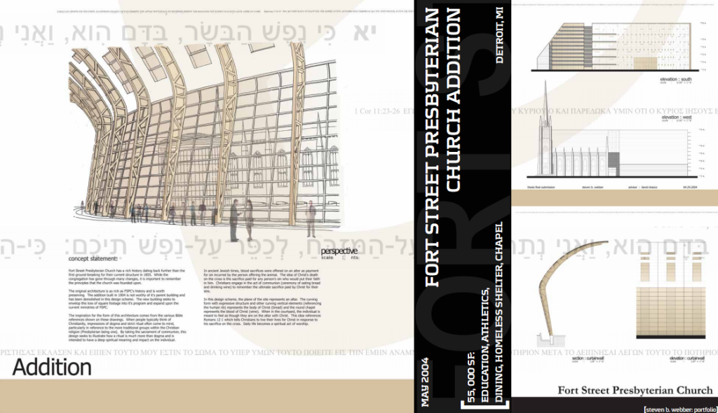 architectural drawings for a church in israel