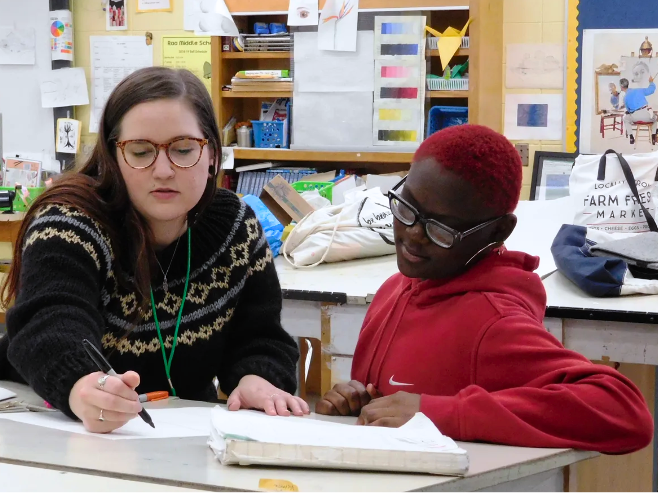 Art Education Teacher Certification student in classroom