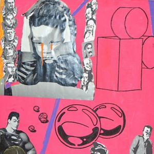 there is a picture of a collage of pictures of a man and a woman