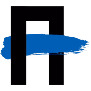 blue brush stroke on a black background with a black background