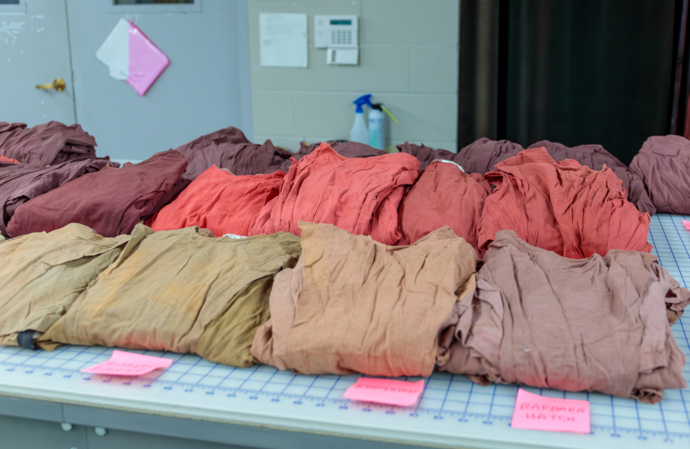 Set of cloths on a table